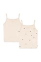 Konges Sløjd top detský s bavlnou BASIC 2 PACK STRAP TOPS GOTS 2-pak