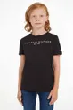 чорний Дитяча бавовняна футболка Tommy Hilfiger Дитячий