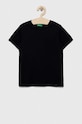 United Colors of Benetton tricou de bumbac pentru copii uni negru 3I1XC109W.G.NOS