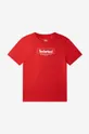 czerwony Timberland t-shirt bawełniany dziecięcy Short Sleeves Tee-shirt Dziecięcy