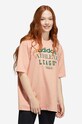 Хлопковая футболка adidas Originals узор розовый HL0038