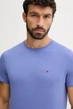 Ruházat Tommy Jeans pamut póló DM0DM04411 kék