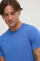 Бавовняна футболка Tommy Jeans фіолетовий DM0DM04411