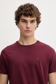 Βαμβακερό μπλουζάκι Tommy Jeans μπορντό DM0DM04411