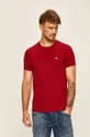 bordowy Lacoste - T-shirt TH0998