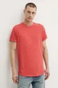 κόκκινο Βαμβακερό μπλουζάκι G-Star Raw