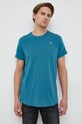 G-Star t-shirt bawełniany turkusowy D16396.B353