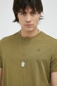 G-Star t-shirt bawełniany zielony D16396.B353
