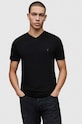 AllSaints - Tričko Tonic V-neck jednofarebný čierna MD001M