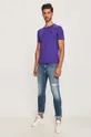 Хлопковая футболка EA7 Emporio Armani фиолетовой