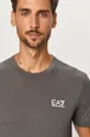 серый Хлопковая футболка EA7 Emporio Armani