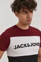 Jack & Jones - T-shirt bordowy 12173968