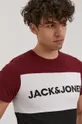 bordowy Jack & Jones - T-shirt