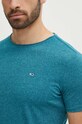 Tommy Jeans t-shirt turkusowy DM0DM09586