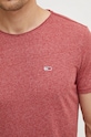 Tommy Jeans tricou burgundia DM0DM09586
