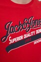 Bavlnené tričko Jack & Jones 12199474.TrueRed červená