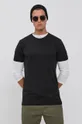 czarny Solid T-shirt bawełniany