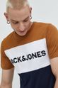 zlatohnědá Bavlněné tričko Jack & Jones