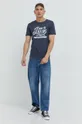 Jack & Jones t-shirt bawełniany granatowy