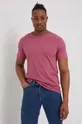 Βαμβακερό μπλουζάκι Jack & Jones ροζ