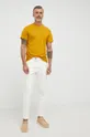 Selected Homme t-shirt bawełniany żółty