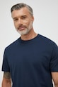 Pamučna majica Selected Homme mornarsko plava 16077385.NavyBlazer