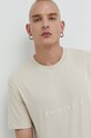 Jack & Jones t-shirt bawełniany beżowy 12176780.Moonbeam