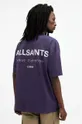 фіолетовий Бавовняна футболка AllSaints UNDERGROUND SS CREW