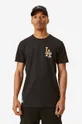 μαύρο Βαμβακερό μπλουζάκι New Era Dodgers Metallic Print Ανδρικά