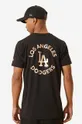 Βαμβακερό μπλουζάκι New Era Dodgers Metallic Print μαύρο