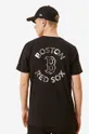 New Era tricou din bumbac Boston Red Sox Metallic Print negru