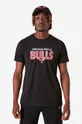 μαύρο Βαμβακερό μπλουζάκι New Era NBA Infill Tee Bulls Ανδρικά