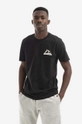 negru Woolrich tricou din bumbac Logo Mountain Tee CFWOTE0061MRUT2926 De bărbați