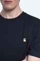 bleumarin Carhartt WIP tricou din bumbac Koszulka carhartt WIP Chase I026391 BLACK/GOLD