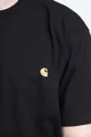чёрный Хлопковая футболка Carhartt WIP Koszulka carhartt WIP Chase I026391 BLACK/GOLD