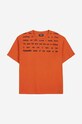 Clothing PLEASURES cotton T-shirt P22SP018 orange