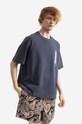 PLEASURES t-shirt bawełniany Shoplift Boxy P22SP021 szary