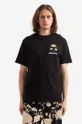 czarny PLEASURES t-shirt bawełniany Spin Męski