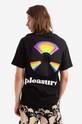 Clothing PLEASURES cotton T-shirt Spin P22SP052 black