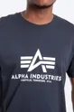 темно-синій Бавовняна футболка Alpha Industries Basic