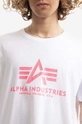 бял Памучна тениска Alpha Industries Basic