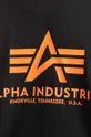 μαύρο Βαμβακερό μπλουζάκι Alpha Industries Basic