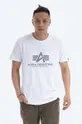 bela Bombažna kratka majica Alpha Industries Reflective Print Moški
