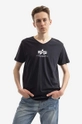 granatowy Alpha Industries t-shirt bawełniany Basic Męski