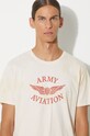 Bavlněné tričko Alpha Industries Vintage Aviation 106515.18 béžová