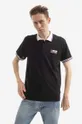 μαύρο Βαμβακερό μπλουζάκι πόλο Alpha Industries Contrast Polo Ανδρικά