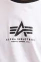 бял Памучна тениска Alpha Industries Tee Contrast