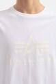 Bavlnené tričko Alpha Industries Basic T Kryptonite biela 116521.09
