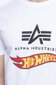 Alpha Industries cotton T-shirt Hot Wheels Flag white 116530.09