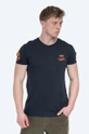 тёмно-синий Хлопковая футболка Alpha Industries Flame T Мужской